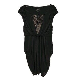 Draped Black Whimsigoth Witchy Goth Party Dress By Collection Dressbarn Size 14